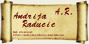 Andrija Radučić vizit kartica